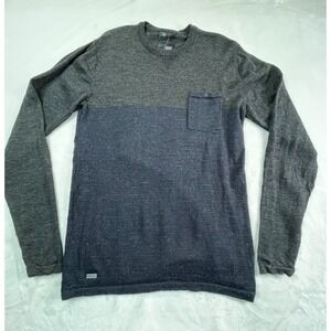 RIP CURL x Mick Fanning Mens M Sweater 100% Wool Blue Gray Pocket Front